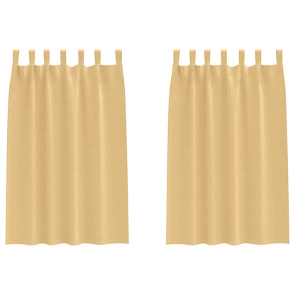 Gordijnen met gordijnen 2 pcs Beige Polyester