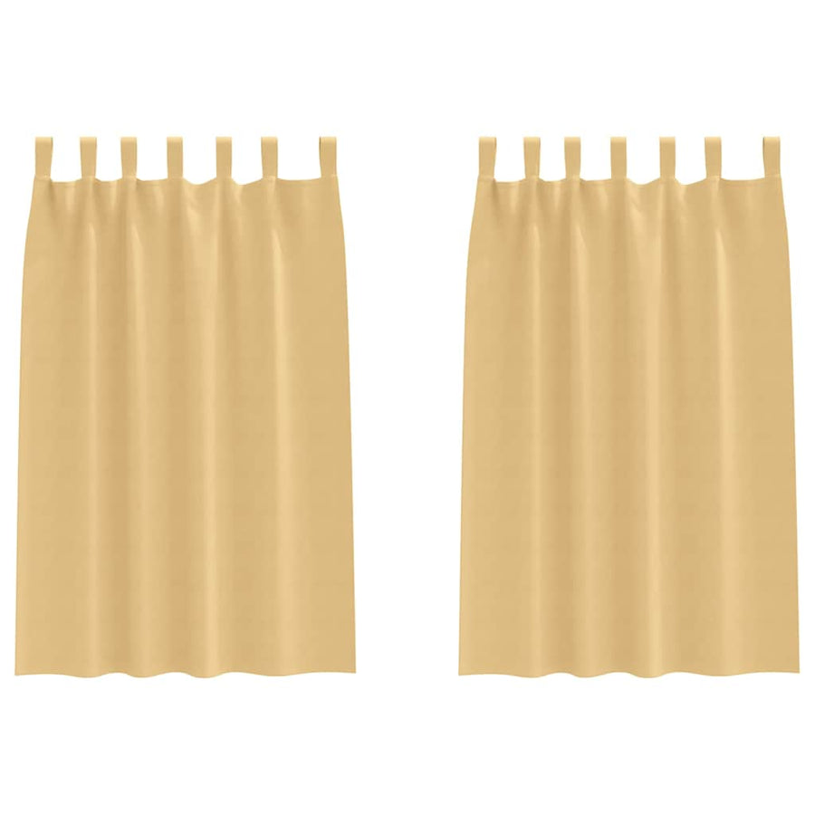 Gordijnen met gordijnen 2 pcs Beige Polyester