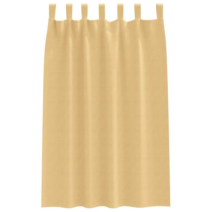 Gordijnen met gordijnen 2 pcs Beige Polyester