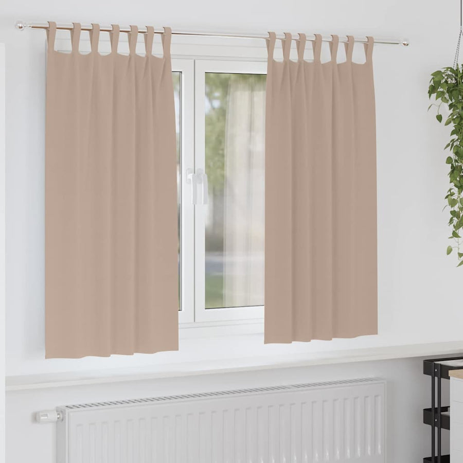 Gordijnen met gordijnen 2 pcs Taupe Polyester
