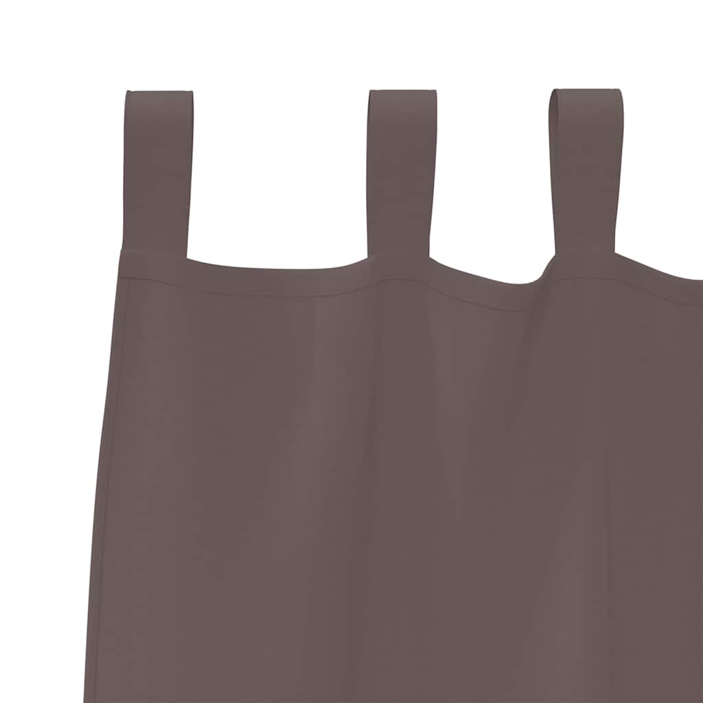 Gordijnen met gordijnen 2 pcs Donkerbruin Polyester