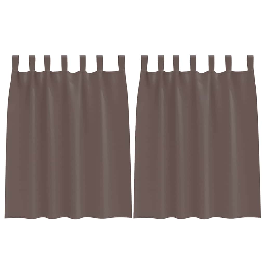 Gordijnen met gordijnen 2 pcs Donkerbruin Polyester