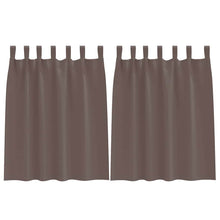 Gordijnen met gordijnen 2 pcs Donkerbruin Polyester