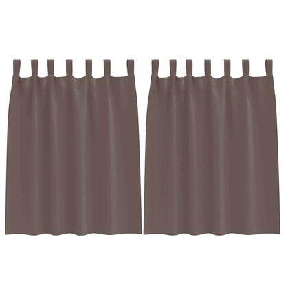 Gordijnen met gordijnen 2 pcs Donkerbruin Polyester