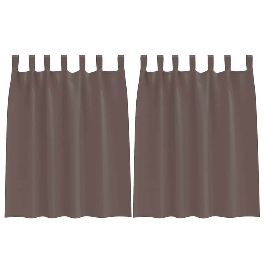 Gordijnen met gordijnen 2 pcs Donkerbruin Polyester