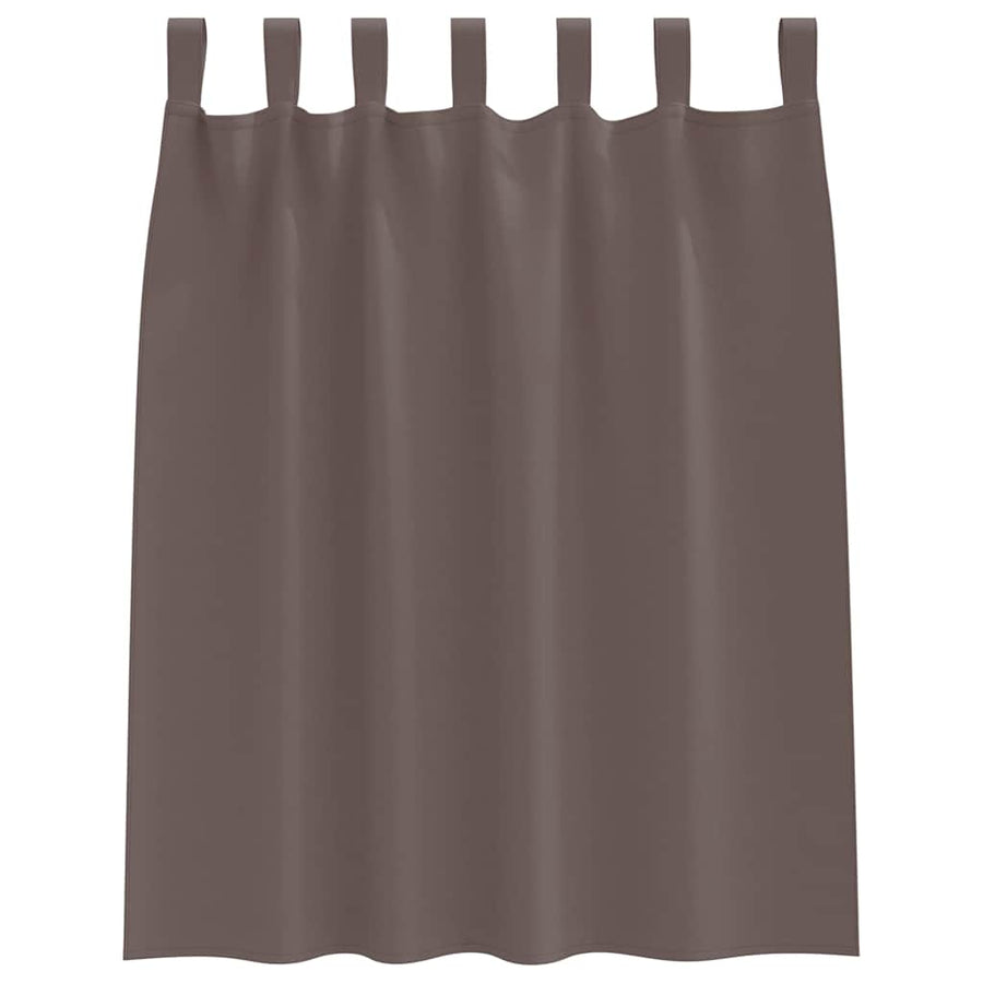 Gordijnen met gordijnen 2 pcs Donkerbruin Polyester