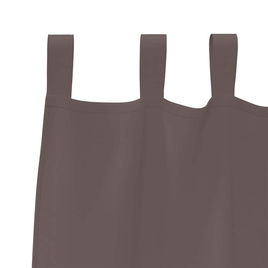 Gordijnen met gordijnen 2 pcs Donkerbruin Polyester