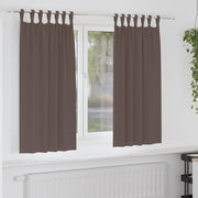 Blackout Curtains with Rings 2 pcs Dark Brown 175 x 140 cm