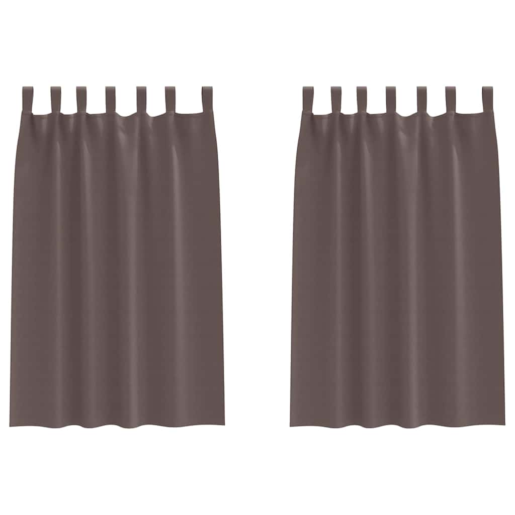 Gordijnen met gordijnen 2 pcs Donkerbruin Polyester