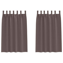 Gordijnen met gordijnen 2 pcs Donkerbruin Polyester
