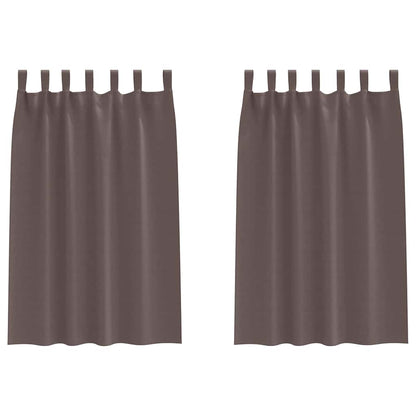Gordijnen met gordijnen 2 pcs Donkerbruin Polyester