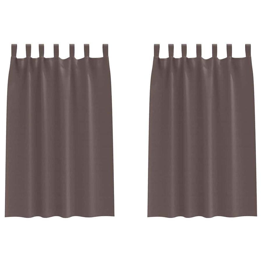 Gordijnen met gordijnen 2 pcs Donkerbruin Polyester