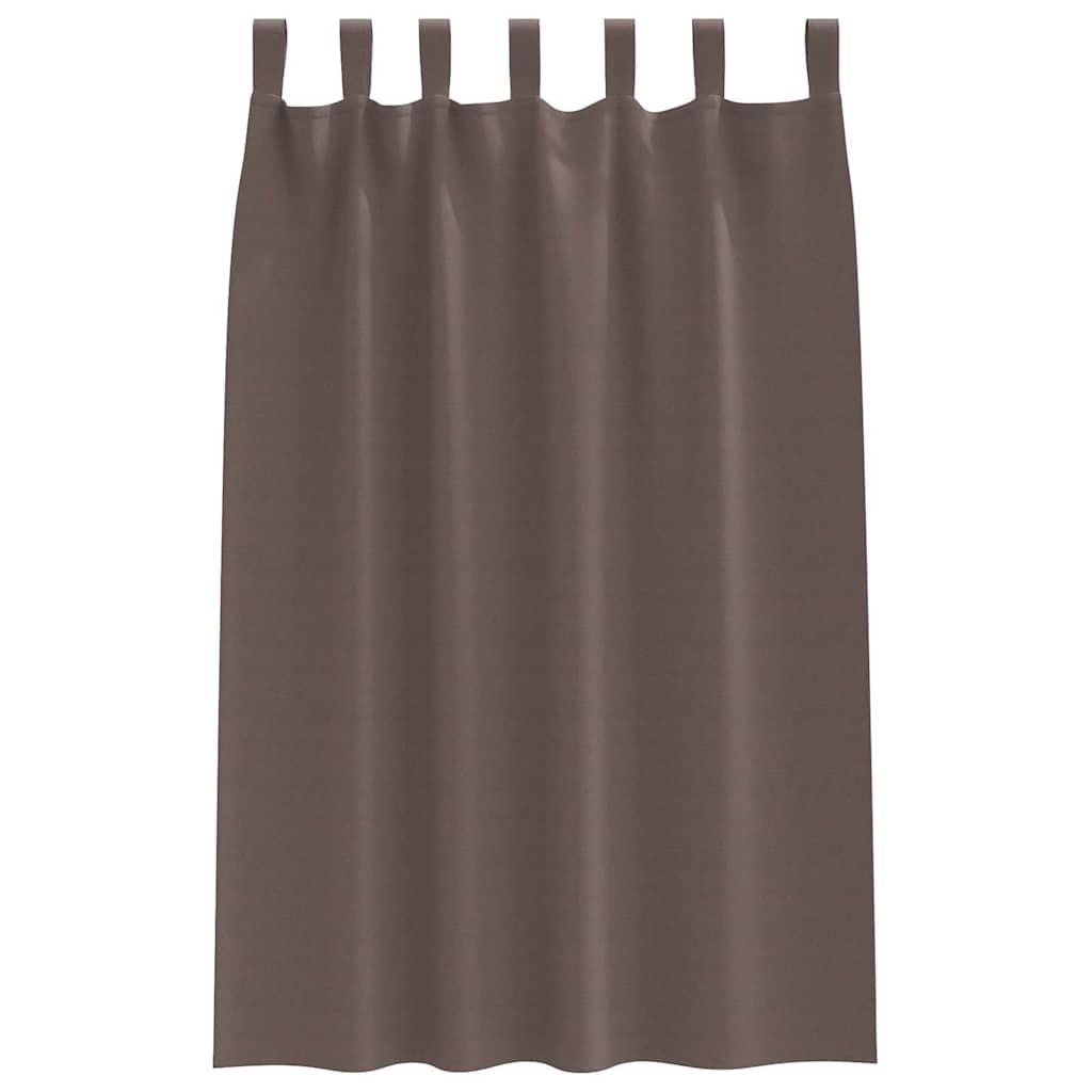 Gordijnen met gordijnen 2 pcs Donkerbruin Polyester