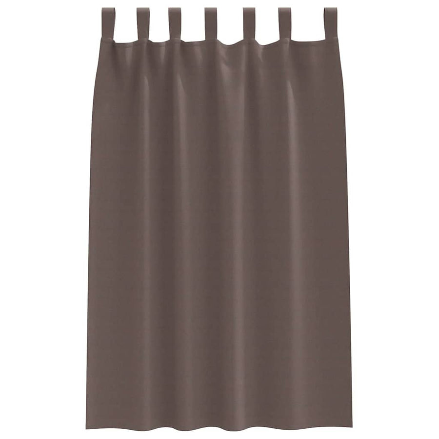 Gordijnen met gordijnen 2 pcs Donkerbruin Polyester