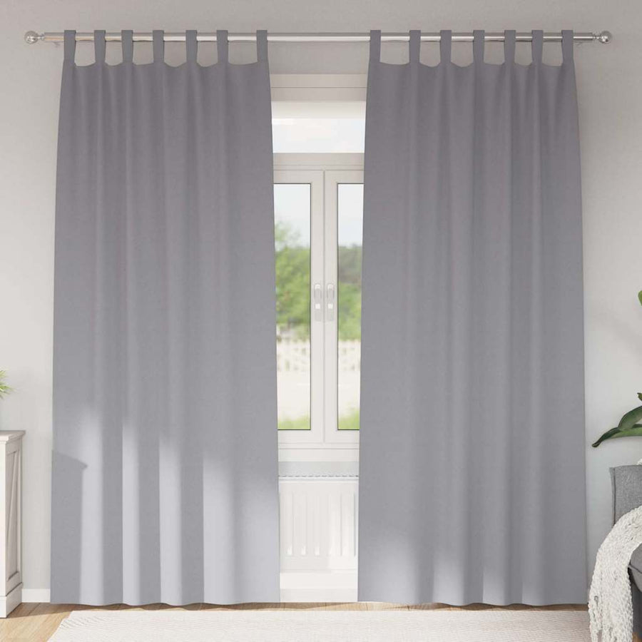 Gordijnen met gordijnen 2 pcs Lichtgrijs Polyester