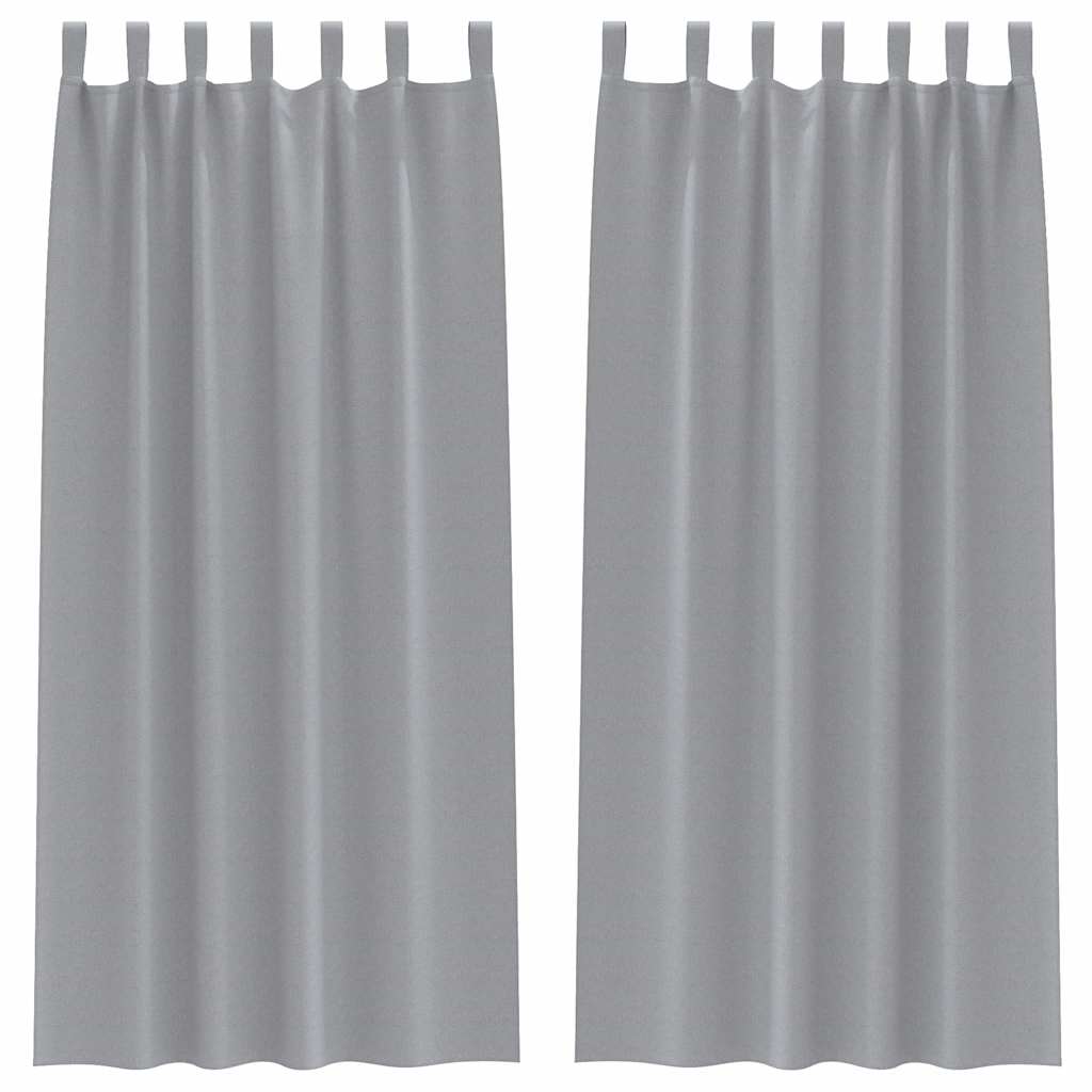 Gordijnen met gordijnen 2 pcs Lichtgrijs Polyester