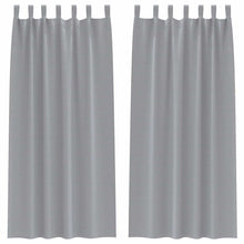 Gordijnen met gordijnen 2 pcs Lichtgrijs Polyester