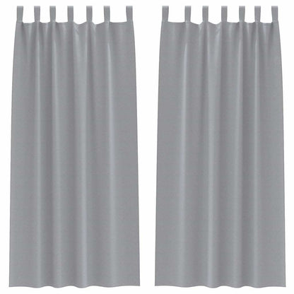 Gordijnen met gordijnen 2 pcs Lichtgrijs Polyester