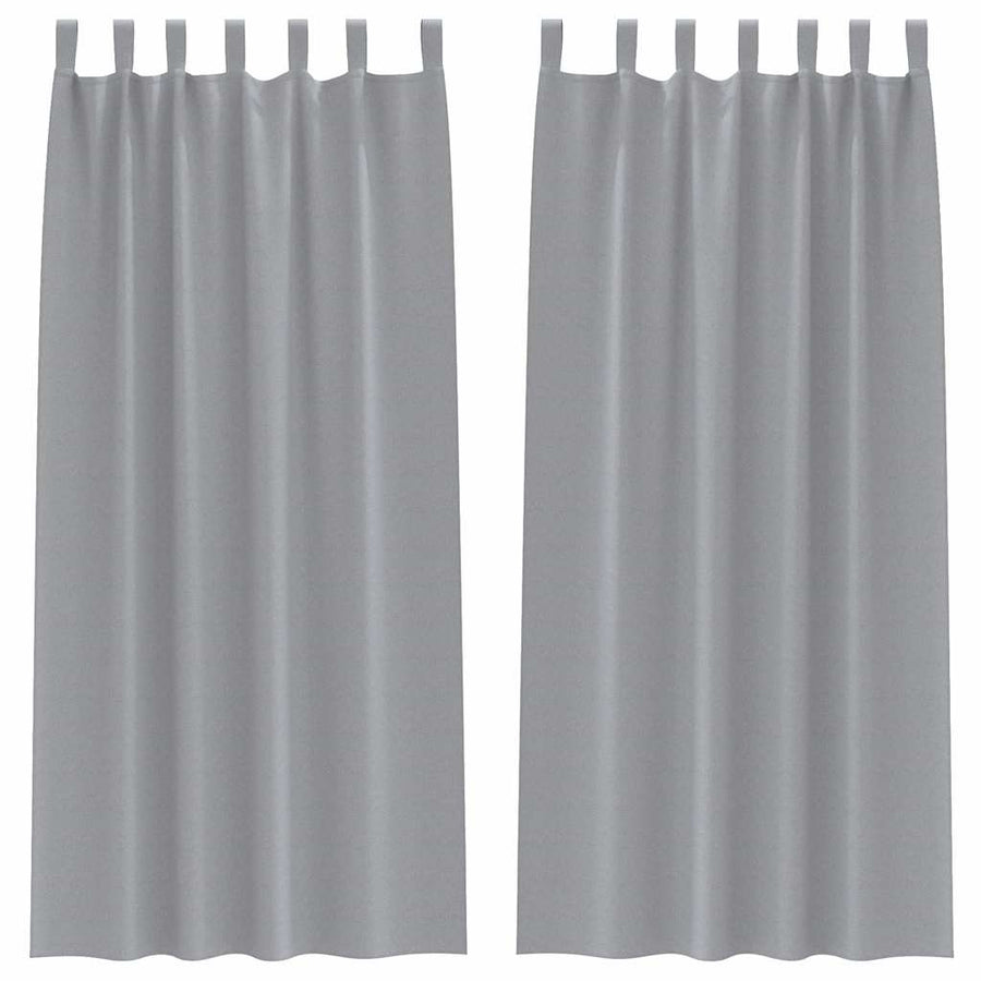 Gordijnen met gordijnen 2 pcs Lichtgrijs Polyester