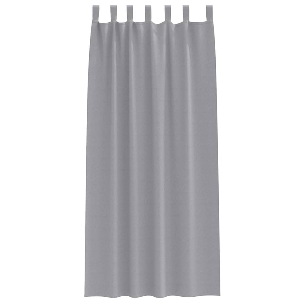 Gordijnen met gordijnen 2 pcs Lichtgrijs Polyester