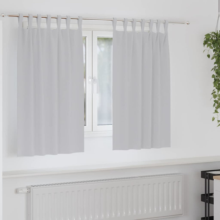 Gordijnen met gordijnen 2 pcs Lichtgrijs Polyester