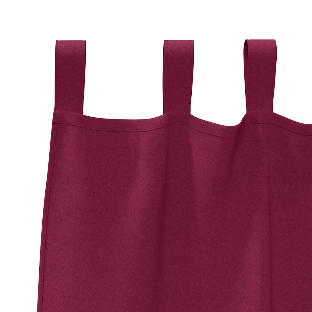 Zwart-out Gordijnen met Ringen 2 pcs Wijnrood 140 x 140 cm