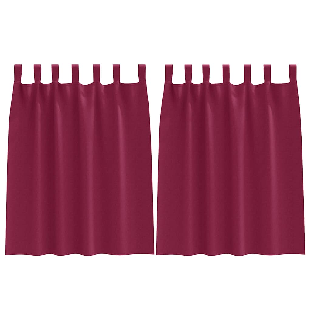 Zwart-out Gordijnen met Ringen 2 pcs Wijnrood 140 x 140 cm
