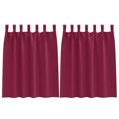 Zwart-out Gordijnen met Ringen 2 pcs Wijnrood 140 x 140 cm