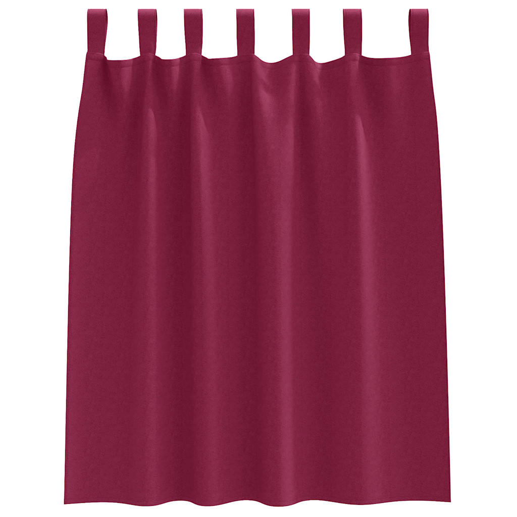 Zwart-out Gordijnen met Ringen 2 pcs Wijnrood 140 x 140 cm