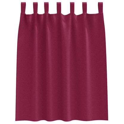 Zwart-out Gordijnen met Ringen 2 pcs Wijnrood 140 x 140 cm