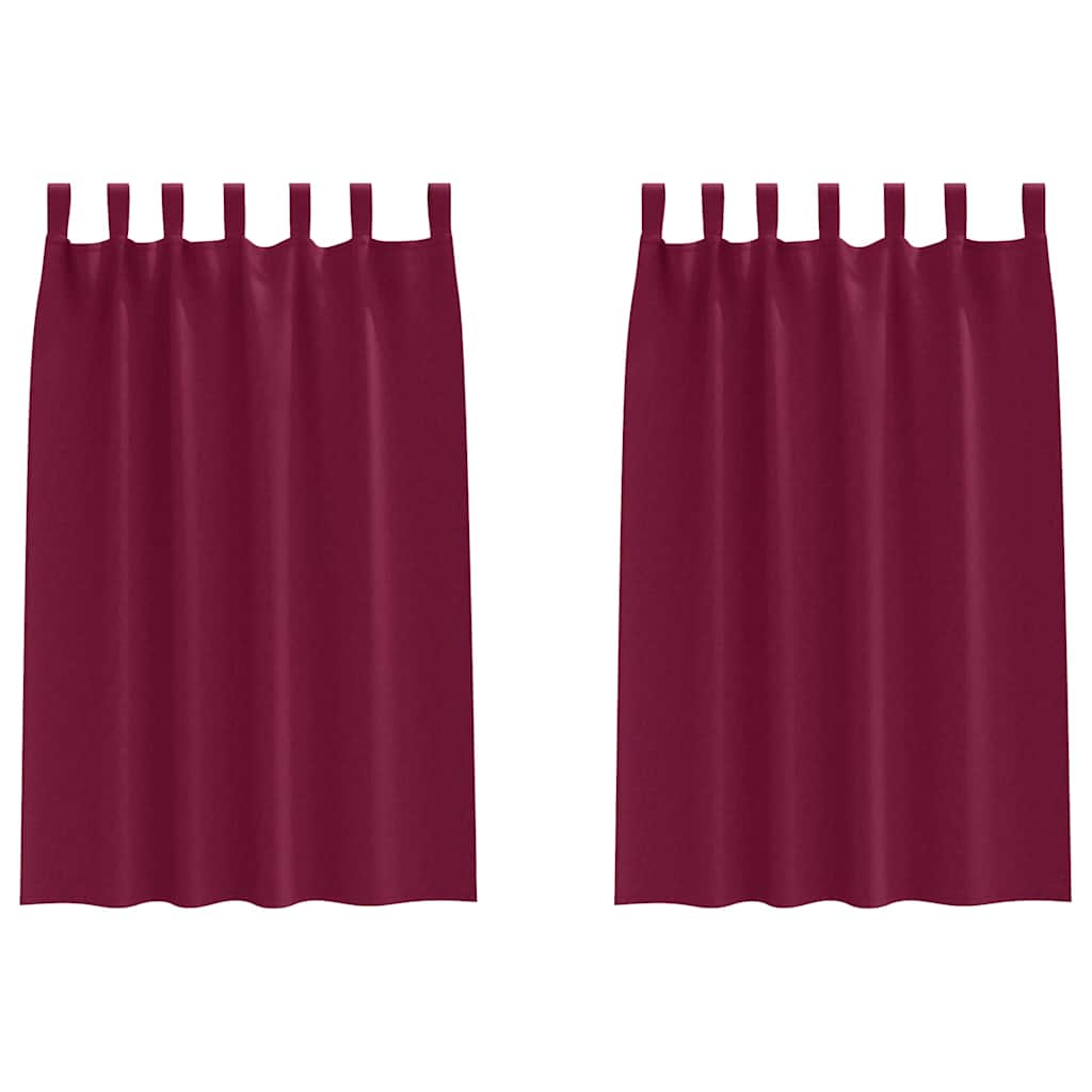 Gordijnen met gordijnen 2 pcs Wijnrood Polyester