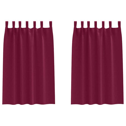 Gordijnen met gordijnen 2 pcs Wijnrood Polyester