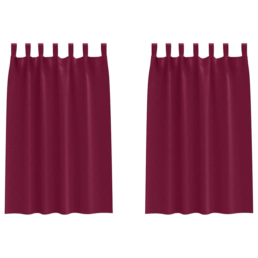 Gordijnen met gordijnen 2 pcs Wijnrood Polyester