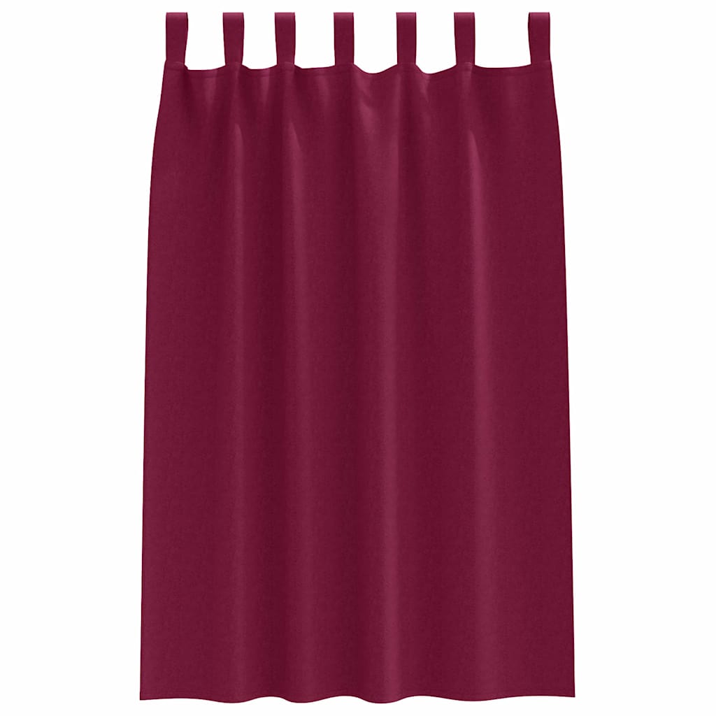 Gordijnen met gordijnen 2 pcs Wijnrood Polyester
