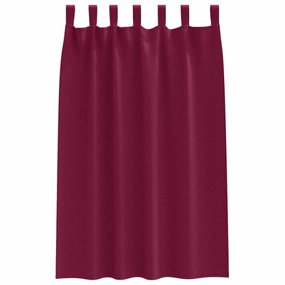 Gordijnen met gordijnen 2 pcs Wijnrood Polyester