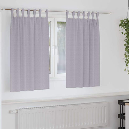 Gordijnen met gordijnen 2 pcs Metaalgrijs Polyester