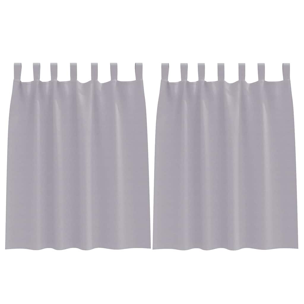 Gordijnen met gordijnen 2 pcs Metaalgrijs Polyester