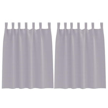 Gordijnen met gordijnen 2 pcs Metaalgrijs Polyester