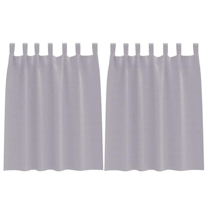 Gordijnen met gordijnen 2 pcs Metaalgrijs Polyester
