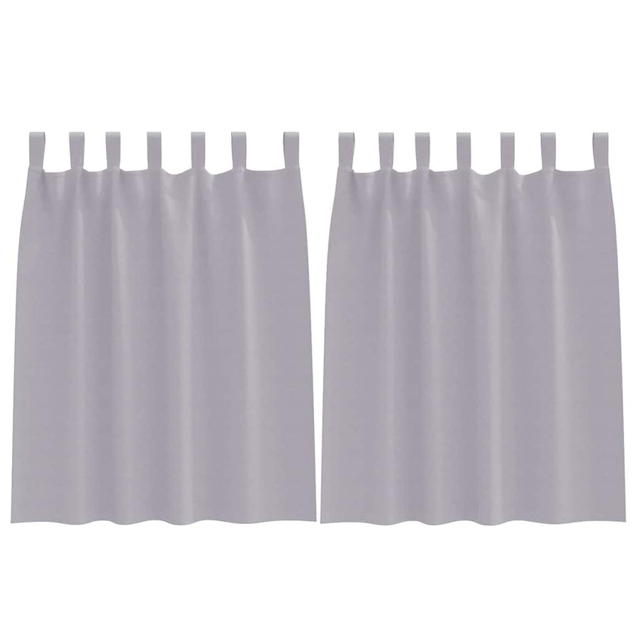 Gordijnen met gordijnen 2 pcs Metaalgrijs Polyester