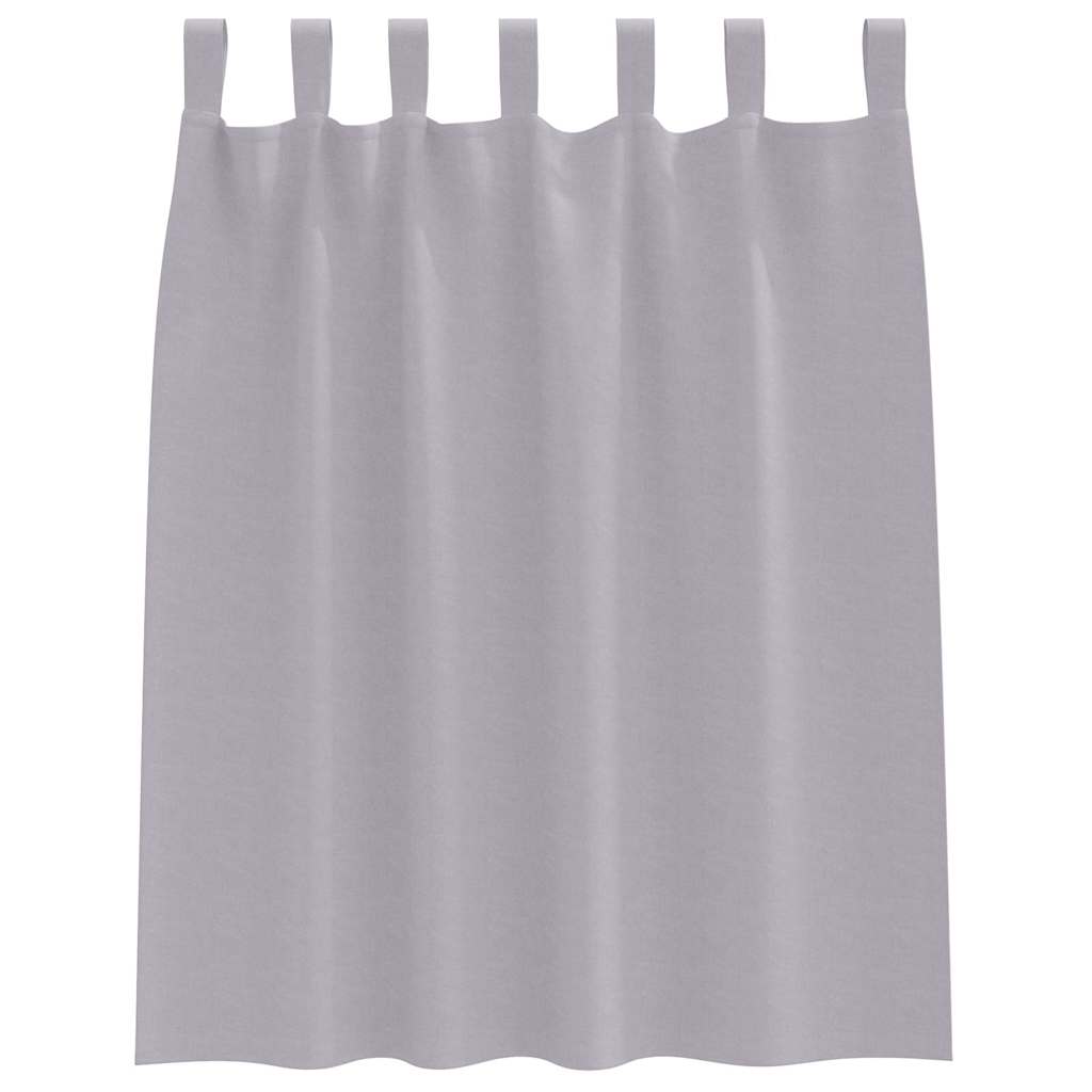 Gordijnen met gordijnen 2 pcs Metaalgrijs Polyester