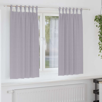 Gordijnen met gordijnen 2 pcs Metaalgrijs Polyester