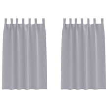 Gordijnen met gordijnen 2 pcs Metaalgrijs Polyester
