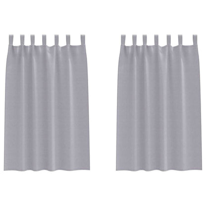Gordijnen met gordijnen 2 pcs Metaalgrijs Polyester