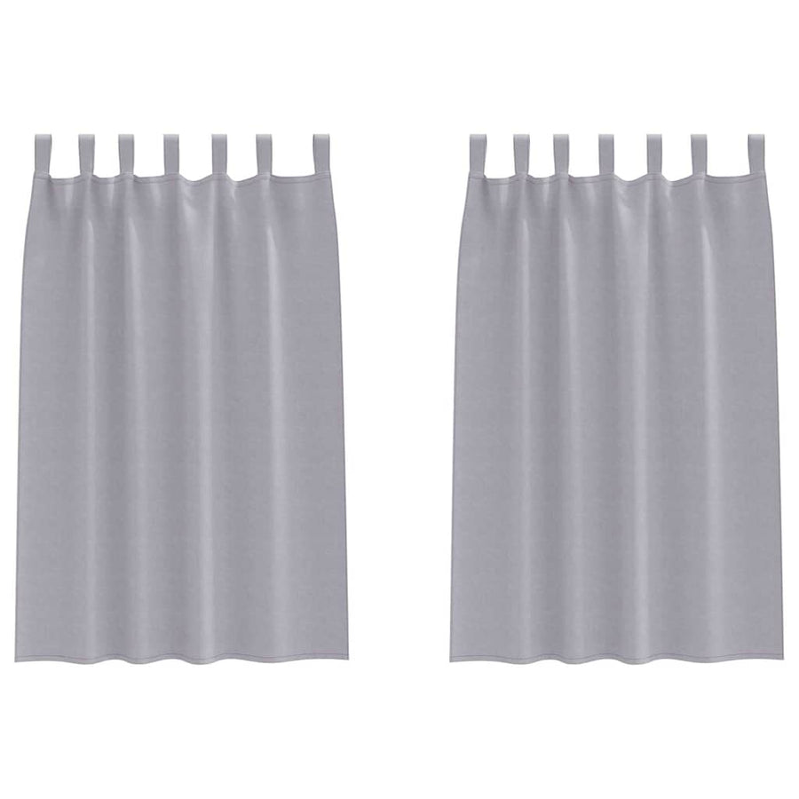 Gordijnen met gordijnen 2 pcs Metaalgrijs Polyester