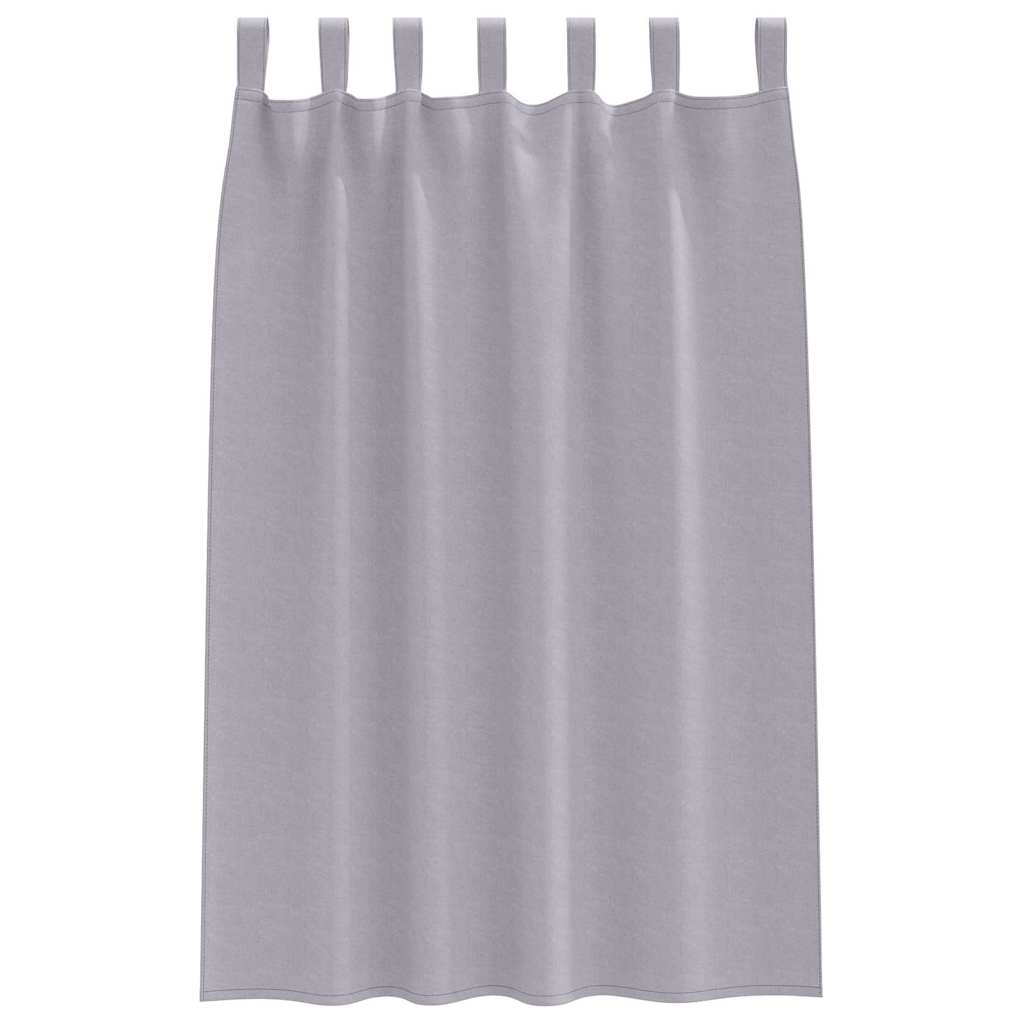 Gordijnen met gordijnen 2 pcs Metaalgrijs Polyester