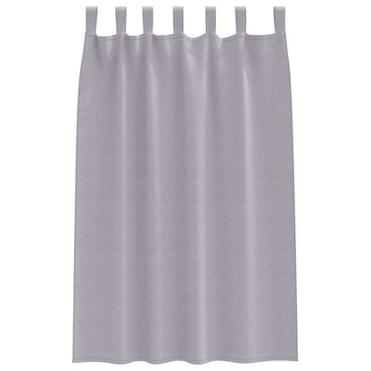 Gordijnen met gordijnen 2 pcs Metaalgrijs Polyester