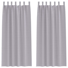 Gordijnen met gordijnen 2 pcs Metaalgrijs Polyester