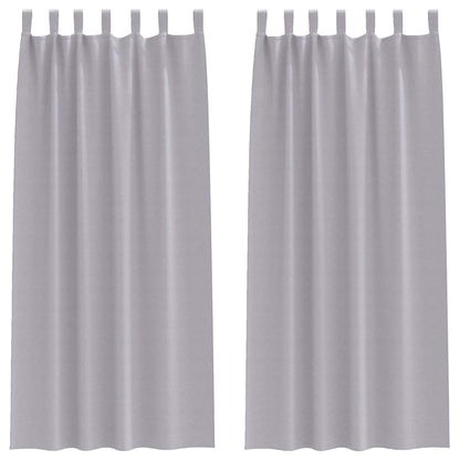 Gordijnen met gordijnen 2 pcs Metaalgrijs Polyester