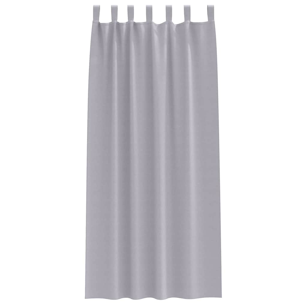 Gordijnen met gordijnen 2 pcs Metaalgrijs Polyester
